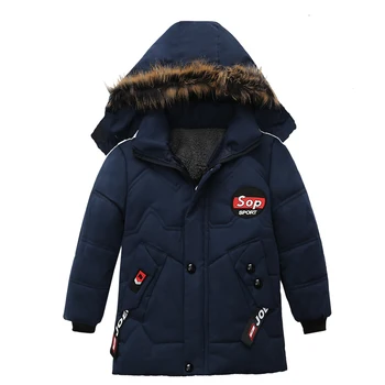 2019 chlapce, kabáty a bundy, velikost 2-5t věku heavyweight husky zimní podzim oblečení zahušťování hood vlny na zip