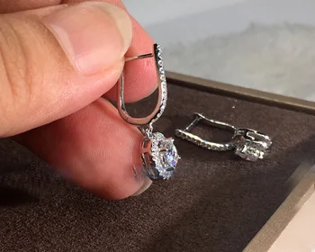 2019 NOVÉ Real 925 Sterling Silver Zirkony kruh drop Náušnice pro ženy Brincos Boucle D ' oreille Femme Bijoux šperky dárek