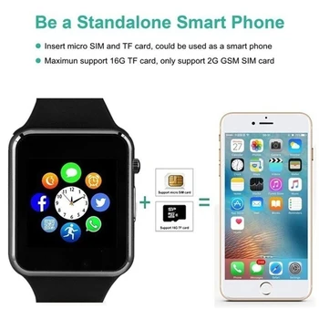 2020 Chytré Hodinky GT08 Plus Bluetooth Spárovat Kovové Hodiny s Slot pro Kartu Sim, Push Message Pro Android IOS Telefon Chytré hodinky PK S8