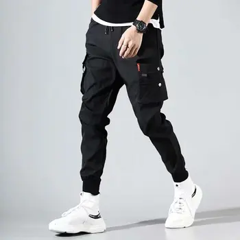 2020 Hip Hop Boy Multi-kapsa Elastický Pás Harem Kalhoty Pánské Streetwear Punk Ležérní Kalhoty Běžce Mužský Kotník-délka Kalhoty Pánské