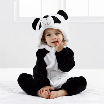 2020 Zimní Dětské Oblečení Flanelové Baby Boy Oblečení Kreslený Zvíře Jednorožec Pyžamo Romper Baby Kombinézu Teplé Novorozence Romper