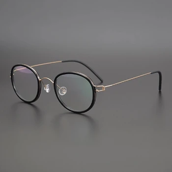 2021 Dánsko Značky Návrhář Ručně Vyrobené Ultralight Vintage Kulaté Titanové Acetát Brýle Rám Muži Ženy Optické Brýle