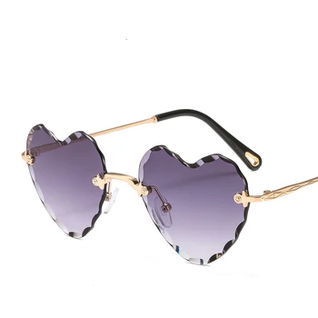 2021 Nové Módní Srdce Sluneční Brýle Muži Ženy Trend Přechody Luxusní Elegantní Slitiny Kovový Rám, Barva Čočky Červená Kvalitní Sluneční Brýle