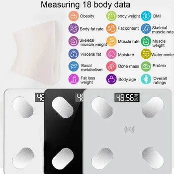 26x26cm Nové Chytré Tělo Měřítko Patře Vědecké Inteligentní Elektronické LED Digitální Váha Měření Rovnováhy Bluetooth Těla Stupnice