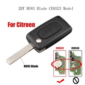 2Buttons Vzdálené klíče HU83 Čepel Pro CITROEN C2 C3 C4 C5 Berlingo Picasso, CE0523 model se ZEPTAT signál Původní klíč ID46(PCF7941) Čip