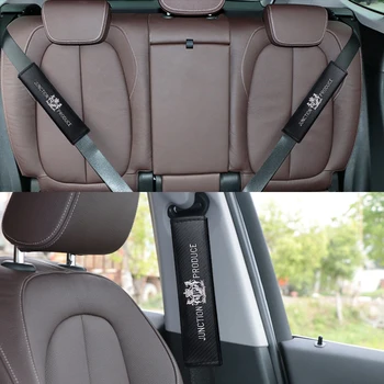 2ks Car Styling VIP JP Křižovatce Vyrábět Znak uhlíkových vláken bezpečnostní Pás přes rameno ochranný Kryt Case Auto Interiérové Doplňky