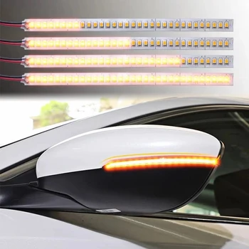 2ks Flexibilní směrové Varování Strip Světlo Univerzální Auto Zpětné Zrcátko Kontrolka Streamer Strip Auto Tekoucí LED Světlo