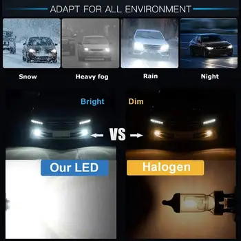 2ks H8 H11 LED Mlhová Světla Žárovky 9005 HB3 9006 HB4 Led Lampa Auto Den Jízdy Super Světlé 1600LM Bílá 6000K 12V Automobily