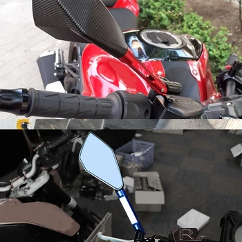 2KS Univerzální Motocykl Zpětné Zrcátko Modré Sklo Moto CNC Zpětného Zrcátka Hliníková Motocyklové Zrcátko Příslušenství