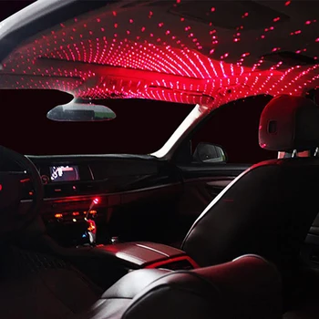 2PcsUSB LED Auto Interiér Okolního Ovzduší Střechy Hvězda Noční Světlo Projektoru Světlo Galaxy Lampa, Dekorace, Světlo