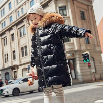 -30 ruský Chlapec zimní bunda pro dívky, Dítě, Teenager, Svrchní nepromokavý kabát parka děti přírodní kožešiny oblečení snowsuit