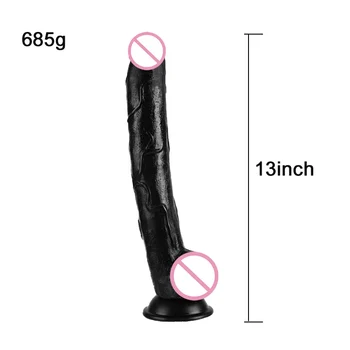 33cm Dlouhý Obří Černé Dildo Thich Obrovské Dildo, Extrémní Velký Realistc Dildo s přísavkou Sex Výrobek pro Ženy, Muže Gay Pár