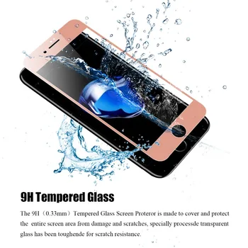3D 9H Full Lepidlo Kryt, Rose Gold Tvrzené Sklo Pro iPhone 7 8 6 6S Plus Screen Protector Pro I6 I7 I8 Plus Ochranný Film Sklo