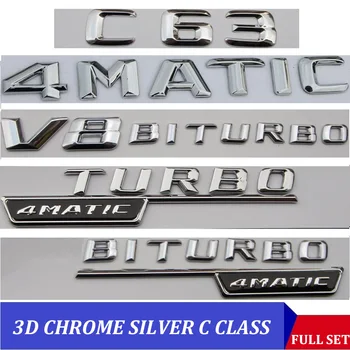 3D Chrom W204 W205 Znak C200 C250 C300 C350 C63 CIA Dopis auto Auto Odznak Logo Nálepka Emblema Pro Mersedes Mercedes Benz AMG