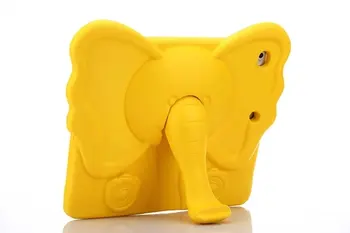 3D Roztomilý Slon Děti EVA Případ, Děti do Husté Pěny Šok Důkaz, Měkká Rukojeť Tablet Stand Case Kryty Pro Apple Ipad 6/ Air 2 Pouzdro