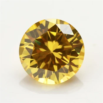 3~16mm 5A zlatožluté CZ Kolo Brilantní Řezané Crystal Materiál Zirkon Kámen Lab Větší Skvosty