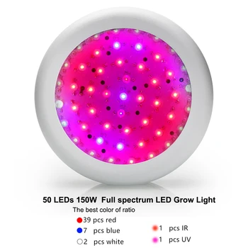 4KS Full Spectrum UFO 150W LED Grow Světlo Pro Vnitřní Hydroponie Květ Rostliny, Rostlinný Růst Stan Růst Lampa Velkoobchod