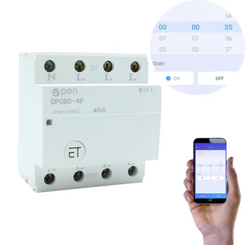 4P 40A Din Lištu WI-fi Smart Switch Dálkové ovládání pomocí eWeLink APLIKACE pro Smart home