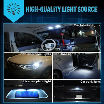 4x C5W Interiéru Vozu Světlo 42mm 31mm 36mm LED Žárovky Podražcový Pro Audi, Volkswagen, Mercedes Benz W210, BMW E36 E46 E90 E60 12v 6000k