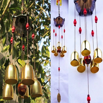 5 Zvonů Zvonkohry Antikorozní Bell Venkovní Dekorace Štěstí, Kovové Pagoda Nejlepší Domácí Dekorace Windchime