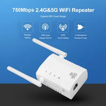 5Ghz Bezdrátový Wi-fi Opakovač 750Mbps Router Wifi Booster 2.4 G Bezdrátové Long Range Extender 5G Wi-Fi Zesilovač Signálu Repeater