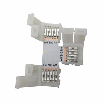 5ks 12mm 6 PIN RGB+CCT Konektor tvaru L / X tvar / T tvar Bez Pájení 6pin konektor Pro 5050 RGB CCT LED pásek