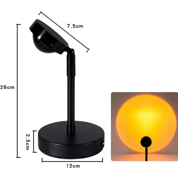 5V USB Noční Světlo Tlačítko Duha západ Slunce Projektor Atmosféru Pozadí Stěny Dekorace Lampa