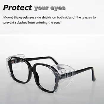 6 Párů Odolné Proti Stříkající Vodě Bezpečnostní Brýle Boční Štíty, Jasné, Flexibilní Slip Na Ochranný Štít Vhodný Pro Všechny Velikosti Brýlí