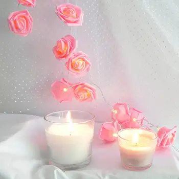 6M 40LED Růžové Růže Květ, LED Víla Světla Dovolenou String Světla, Bateriový Valentýna Svatební Party Vánoční Dekorace