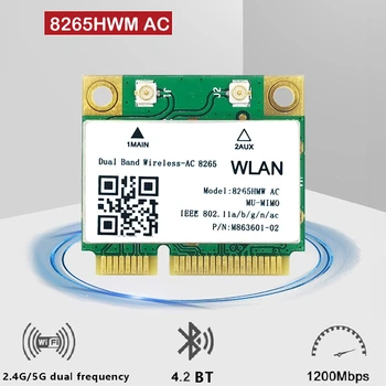 8265 AC WiFi Karta podporuje MU-MiMO 1200M 2.4/5G Mini PCIE Bluetooth 4.2 pro Win7, Win 8 Win 10 Linux