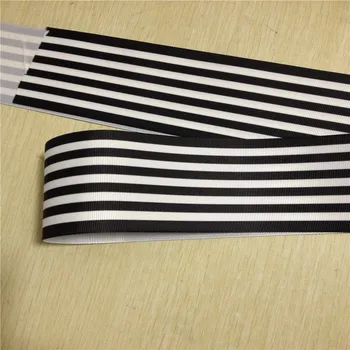 9 16 22 25 38 50 75 mm šířka black white stripe Vytištěný Grogénové Stuhy nebo Saténová Stuha F075