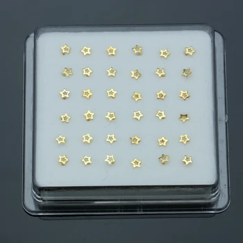 925 Sterling silver Nos hřeby pin Nose piercing šperky, 36pcs/set