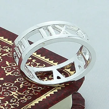 925 Šperky Jednoduché Římské Prsteny Pro Ženy, Strana, Módní Postříbřené Šperky