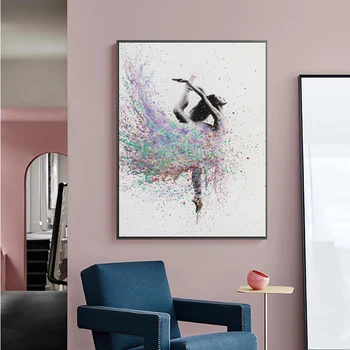 Abstraktní Baletka Žena Plakáty A Tisky Wall Art Plátně, Plakát, Nástěnné Obrázky Pro Obývací Pokoj Severské Dekorace Domů