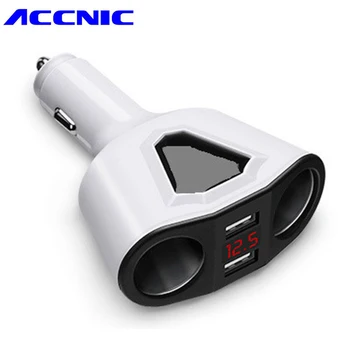 ACCNIC 5V 3.1 Dual USB Nabíječka do Auta S 2 Auta Lehčí Slot USB Auto Auto Voltmetr Zobrazit 120W Pro iPhone 8 7 6 Samsung S7 S8