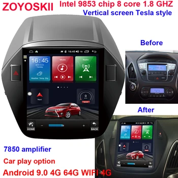 Android 10.4 palcový vertikální IPS displej auto gps multimediální rádio bluetooth navigační přehrávač pro Hyundai Tucson IX35 2010-
