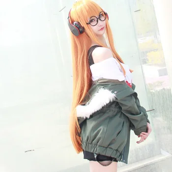 Anime Cosplay Persona 5 Cosplay Kostým Futaba Sakura Uniformy, Bunda + triko + Šortky + Pás + Punčochy + Brýle