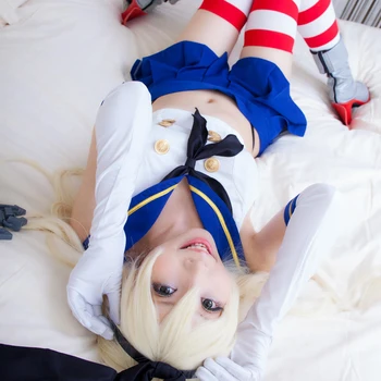 Anime Shimakaze Uniformy Cosplay Kostým s Ponožky Shimakaze Cosplay Paruka Doprava Zdarma