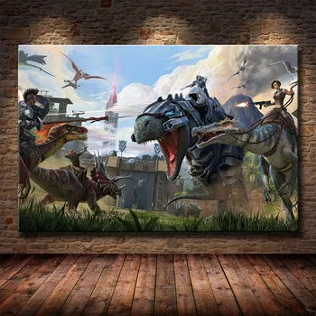 Ark: Survival Evolved Plakát Hit NOVÉ Hry 2018 Plátno Plakát Dekorativní Nástěnná Malba Cuadros Tapety Obývací Pokoj Dekor