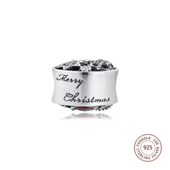Autentické 925 Sterling Silver Vánoční Radost Přívěsky, Smíšené Smalt & Clear CZ Korálky Fit Originální Náramek Výrobu Šperků Berloque