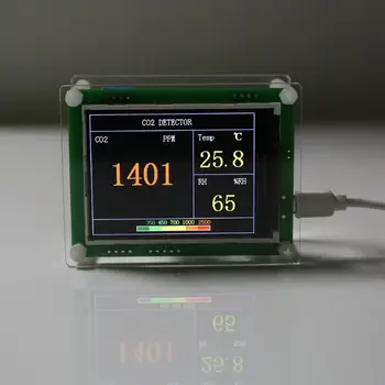 Auto, Domov, Digitální CO2 Metr Oxidu Uhličitého Detektor Vzduchu Tester Sledovat Vnitřní/Venkovní CO2 Teplota Vlhkost Plynu Analyzer
