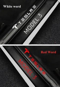 BAFIRE 4KS Imitace Uhlíkové Vlákno Dveře Auta šoupat deska Nálepka pro Tesla Model X Model S Model 3 Proti Poškrábání Chránič Pokrývá