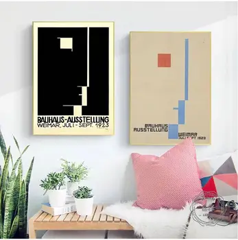 Bauhaus Ausstellung 1923 Weimer Výstava Plakátů a Tisků Umění Zdi Obrázky Malířské Plátno pro Obývací Pokoj Moderní Domácí Výzdoba