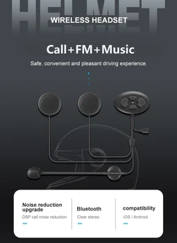 Bezdrátové Bluetooth 5.0 Motorky Helma Intercom Headset Audio Sluchátka, Komunikační Systémy Pro Motocykl Motorových Sluchátka nové