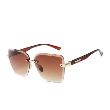Bezrámové Náměstí sluneční Brýle, Ženy Candy Barvy Sluneční Brýle Kovové Gradient Brýle UV400 солнцезащитные очки