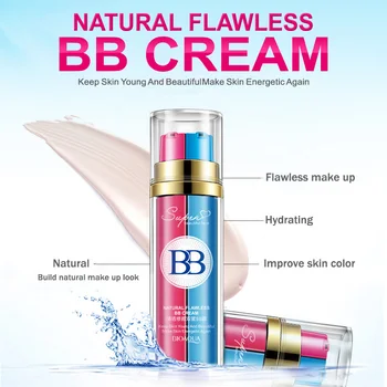 BIOAQUA Nové Příjezdu BB cream nový design Růžové a modré dvojité trubky BB krém Perfektní Krytí Blemish Make-up Kosmetické Nadace