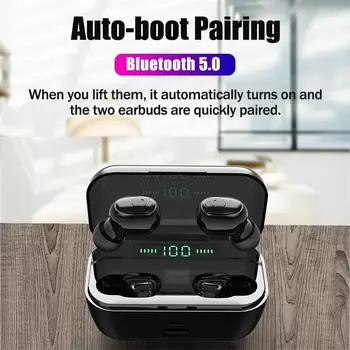 Bluetooth 5.0 Headset G6S Digitální Displej Sluchátka Power Bank 2200mAh vysokokapacitní TWS Bezdrátové sluchátka s mikrofonem