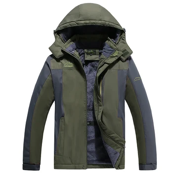 Bunda bunda pánské zimní s kapucí venkovní vysoce kvalitní tmavý kabát muži nepromokavou nepromokavé outdoorové oblečení termální oblečení