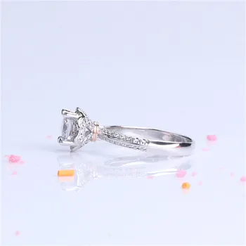 CC Prsteny Pro Ženy Vintage Stříbrný Prsten Čtvercový Kámen Zirkony Kytice svatební Svatební Prsten Zásnubní Příslušenství CC1507