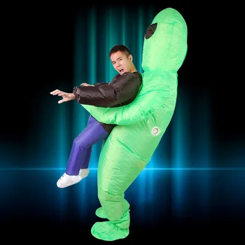 Cizí Nafukovací Mimozemské Kostýmy pro Muže fantasia adulto Monster Strašidelné Zelené Alien Party Halloween kostým pro dospělé